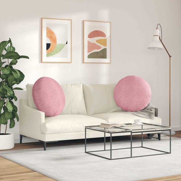 Samt Sitzkissen Rosa 2er Set Ø 80cm