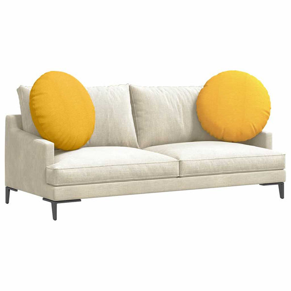 Gelbe Sitzkissen Cordstoff Ø 80cm, 2er-Set