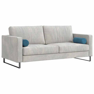 vidaXL Traversins 2 pcs Bleu Ø 15 x 40 cm Tissu de velours côtelé