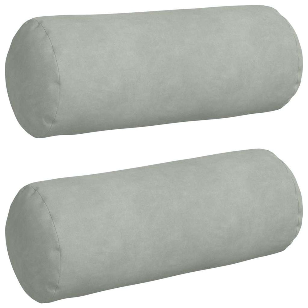 Bolsterkissen 2er-Set Hellgrau Cord 15x40 cm