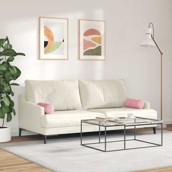 2er-Set Bolsterkissen Rosa Cord 15x40 cm