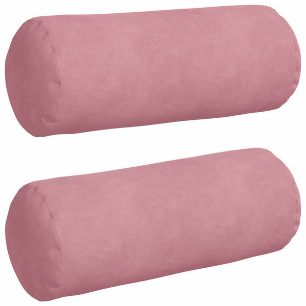 2er-Set Bolsterkissen Rosa Cord 15x40 cm
