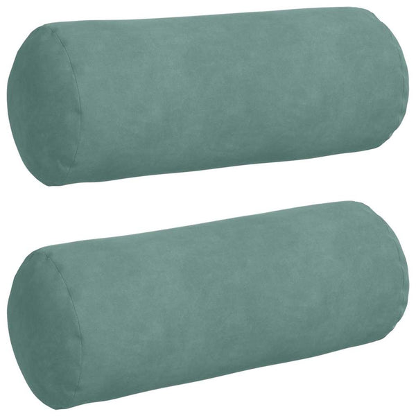 2er-Set Bolsterkissen Cord Meergrün Ø 15x40cm