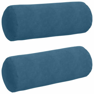 2er Set Bolsterkissen Blau Cord 25x70cm