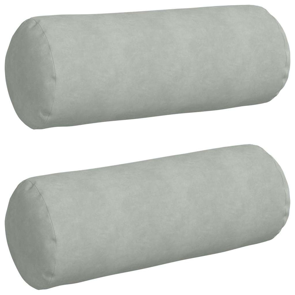 2er-Set Bolsterkissen Hellgrau Cord 25x70 cm