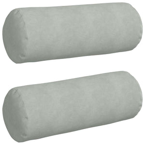 2er-Set Bolsterkissen Hellgrau Cord 25x70 cm
