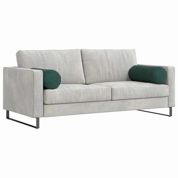 2er Set Bolsterkissen Dunkelgrün Cord 25x70 cm
