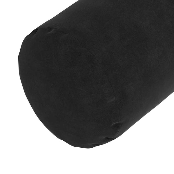 Bolsterkissen 2er-Set Schwarz Cord Ø25x70cm