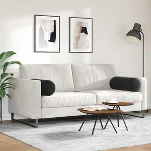 Bolsterkissen 2er-Set Schwarz Cord Ø25x70cm