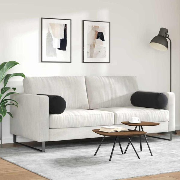Bolsterkissen 2er-Set Schwarz Cord Ø25x70cm