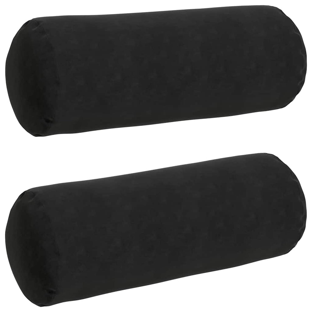 Bolsterkissen 2er-Set Schwarz Cord Ø25x70cm
