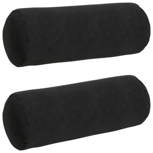 Bolsterkissen 2er-Set Schwarz Cord Ø25x70cm