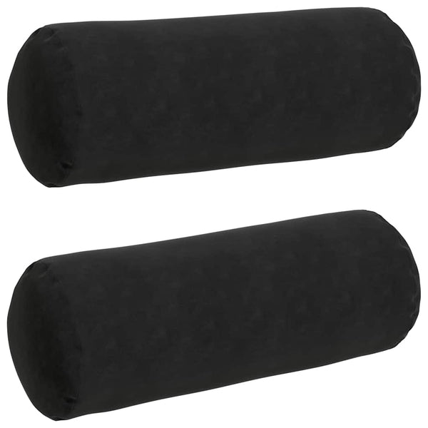 Bolsterkissen 2er-Set Schwarz Cord Ø25x70cm