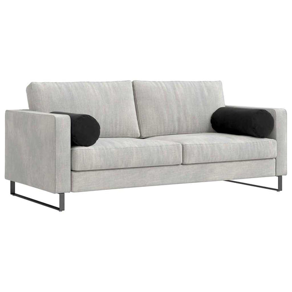 Bolsterkissen 2er-Set Schwarz Cord Ø25x70cm