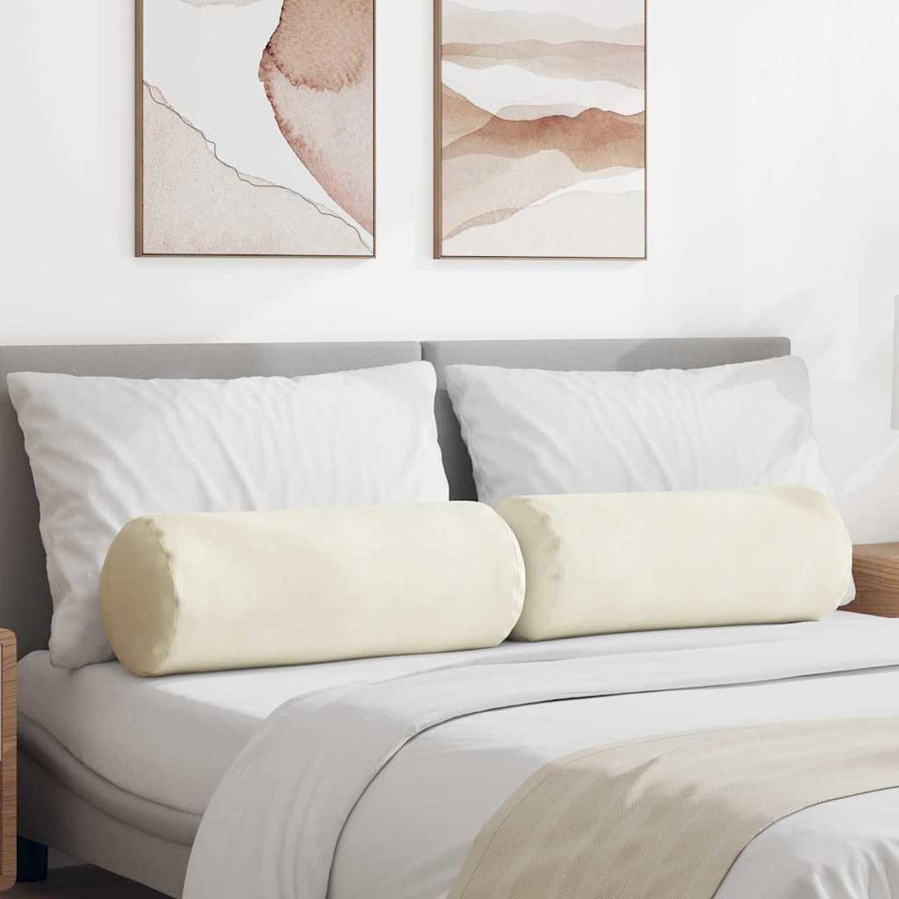 2er-Set Bolsterkissen Creme Cord 25x70 cm