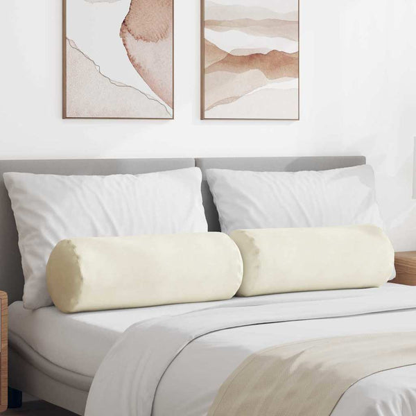 2er-Set Bolsterkissen Creme Cord 25x70 cm