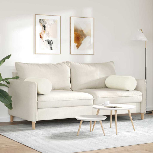 2er-Set Bolsterkissen Creme Cord 25x70 cm