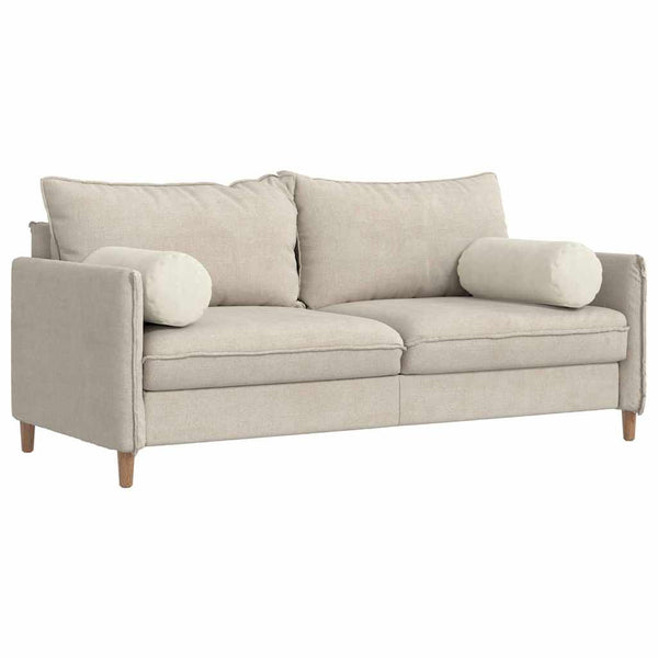 2er-Set Bolsterkissen Creme Cord 25x70 cm
