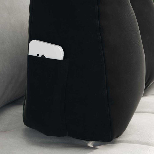 Schwarzes Samt Rückenkissen 60 cm