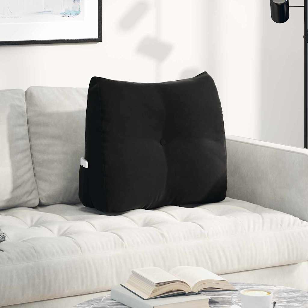 Schwarzes Samt Rückenkissen 60 cm
