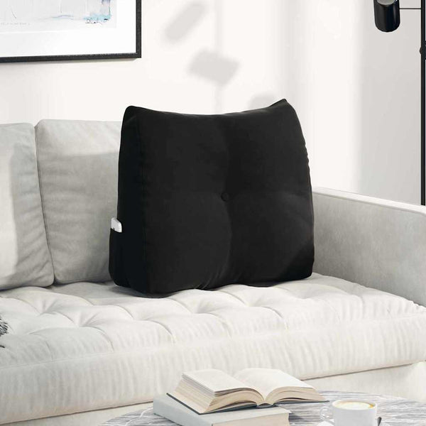 Schwarzes Samt Rückenkissen 60 cm