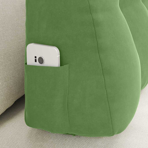 Hellgrünes Samt Rückenkissen 80cm