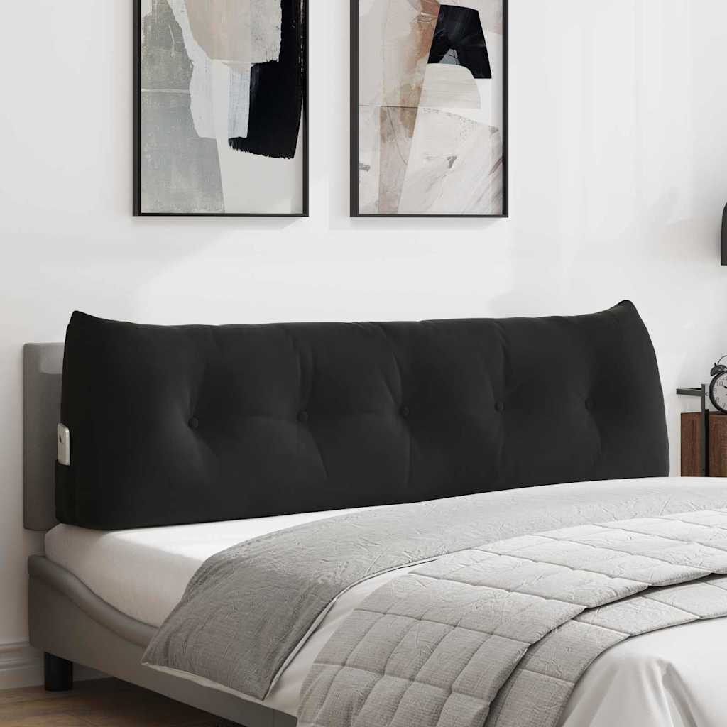 Schwarzes Samt Rückenkissen 160cm