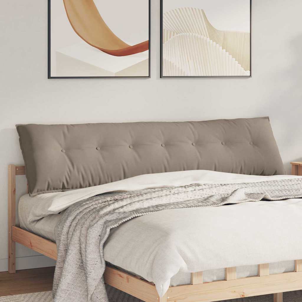 vidaXL Coussin de dossier taupe 200 x 50 cm en microfibre