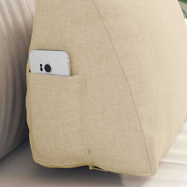 Rückenkissen Creme Stoff 45x20x35cm