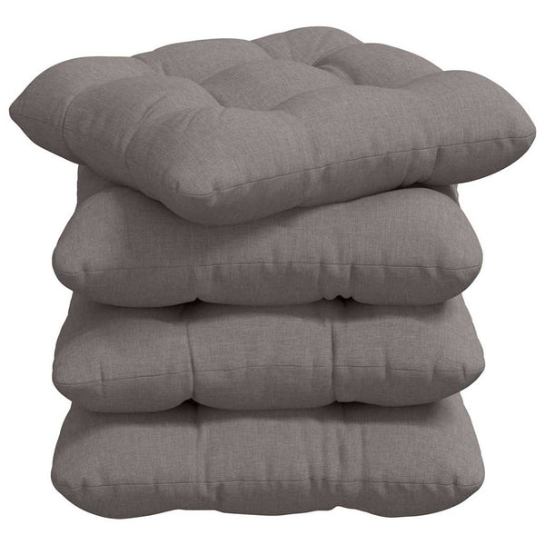 Sitzkissen 4er Set Taupe Stoff 40x40 cm