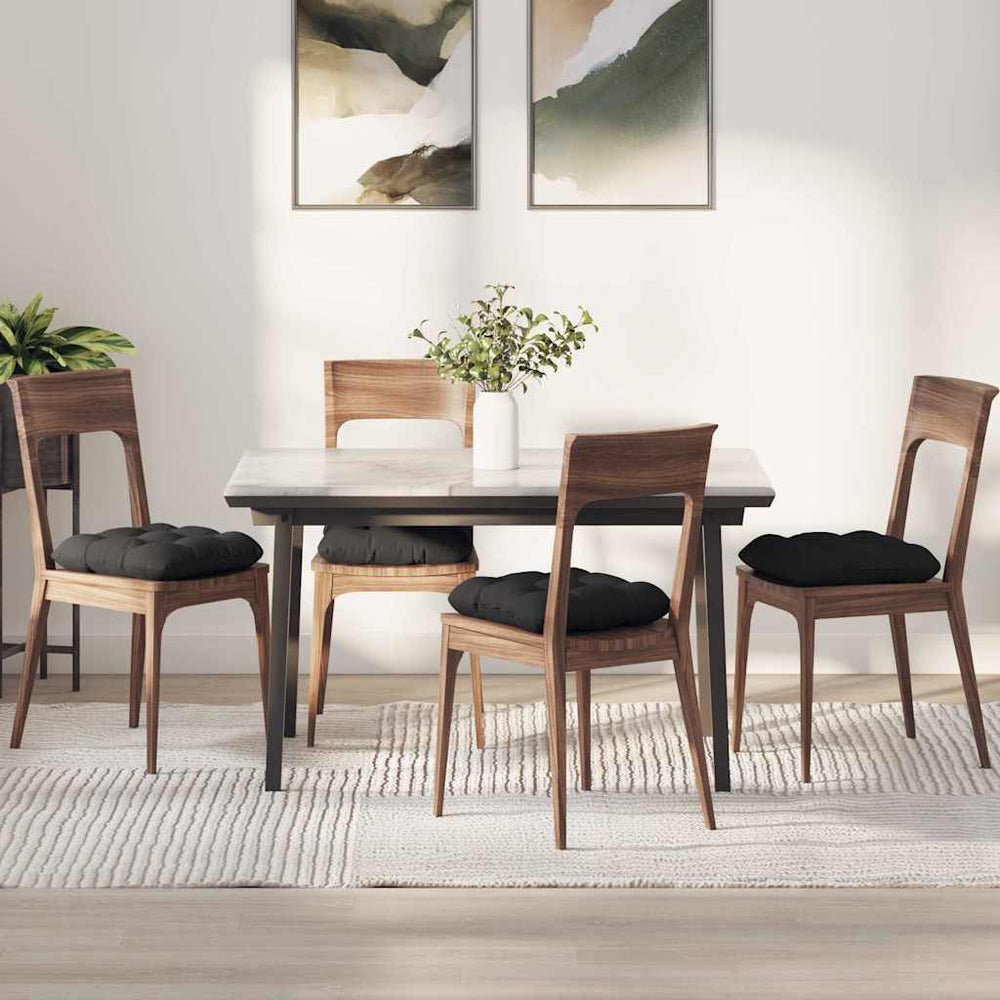 Sitzkissen 4er Set Schwarz Mikrofaser 45x45 cm
