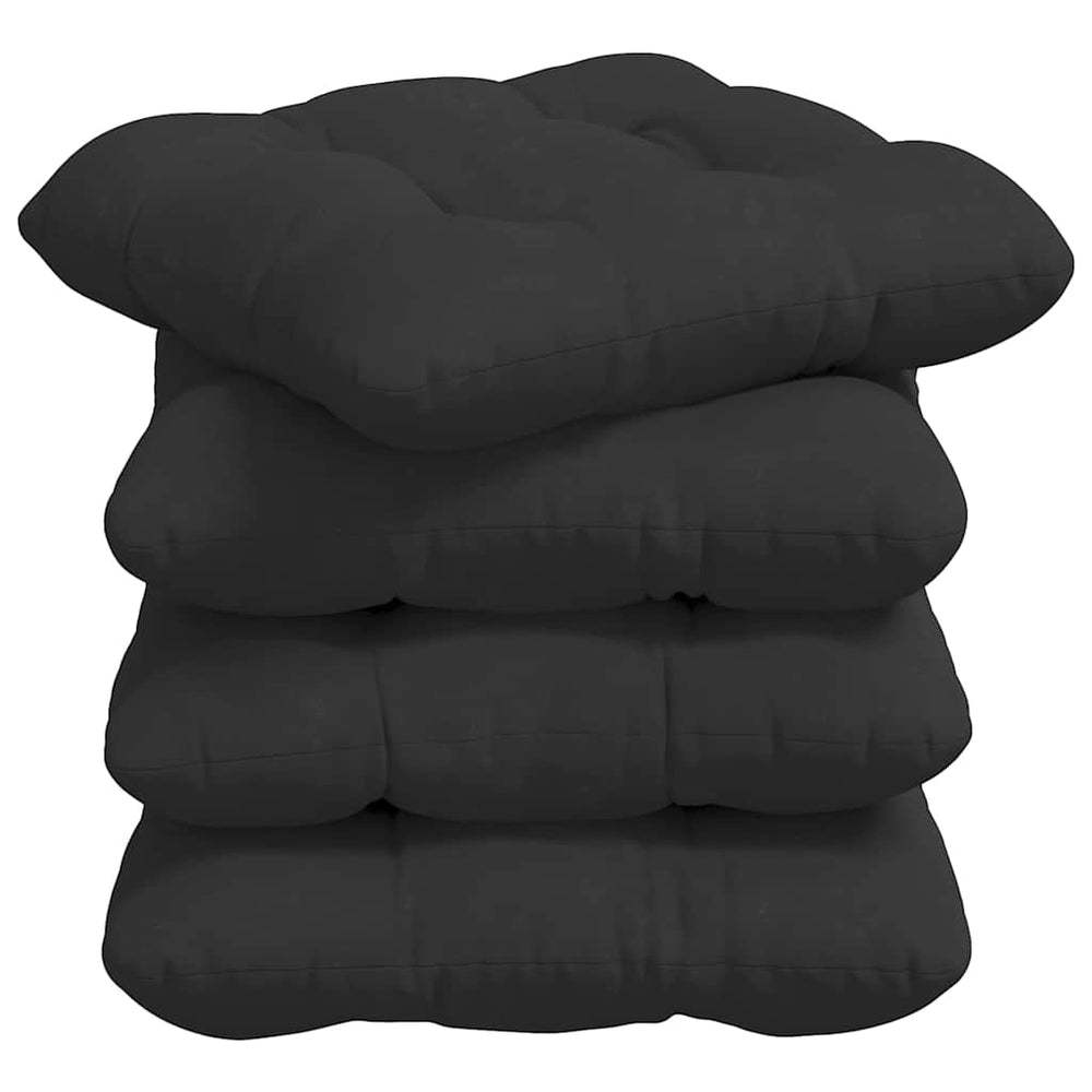 Sitzkissen 4er Set Schwarz Mikrofaser 45x45 cm