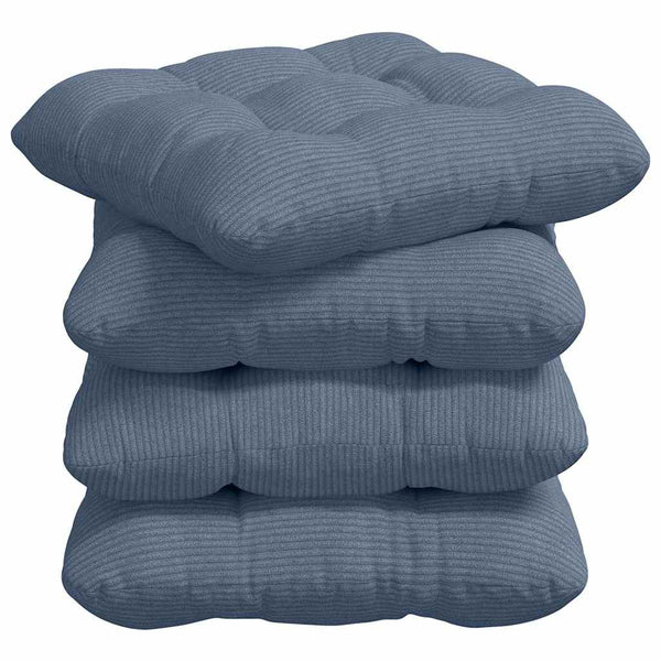 Sitzkissen 4er Set Blau Cord 45x45cm