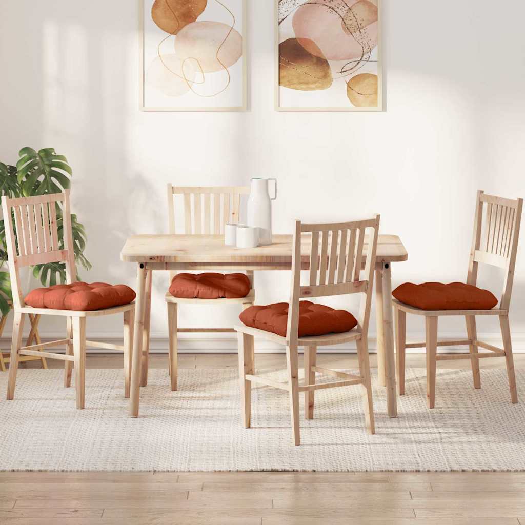 Sitzkissen 4er Set Rot-Orange Cord