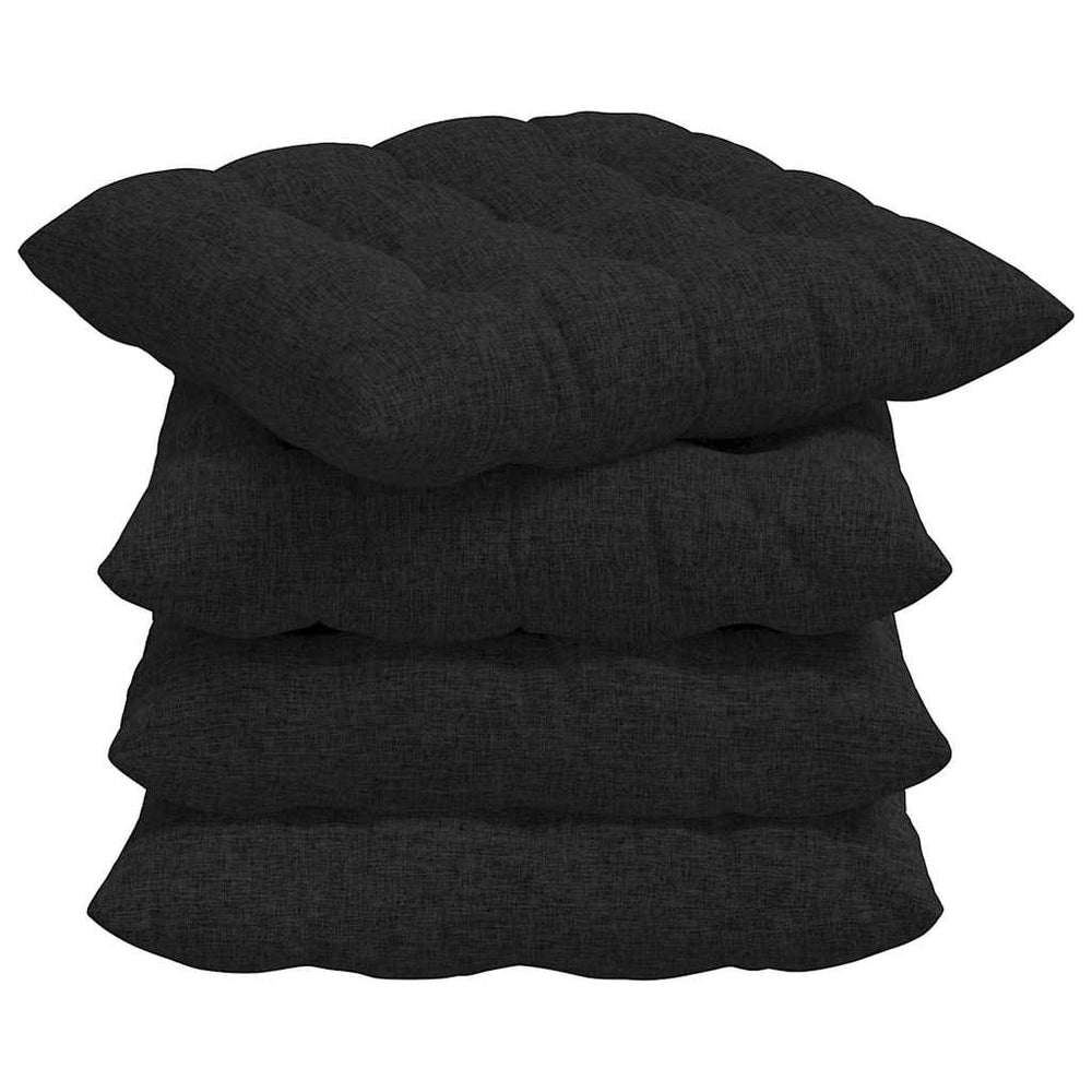 Sitzkissen 4er Set Schwarz 40x40 cm