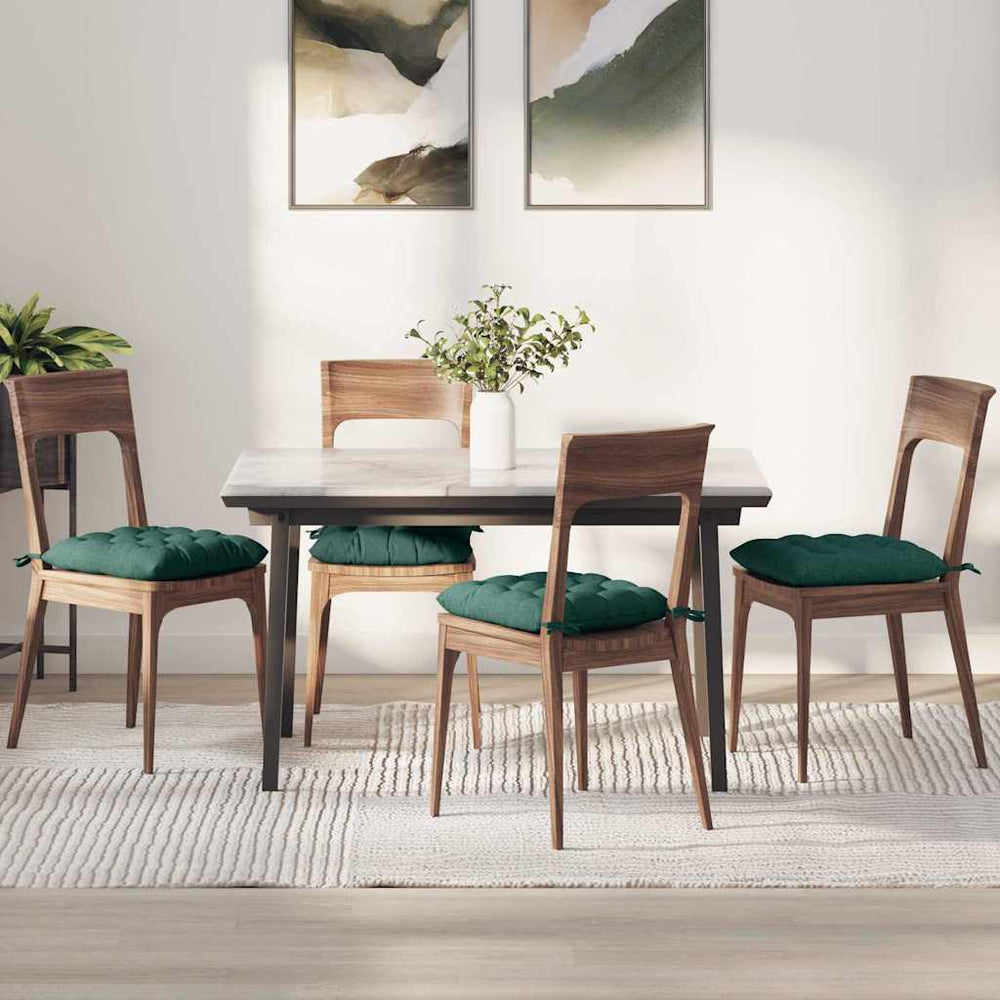 Sitzkissen 4er Set Dunkelgrün 40x40 cm