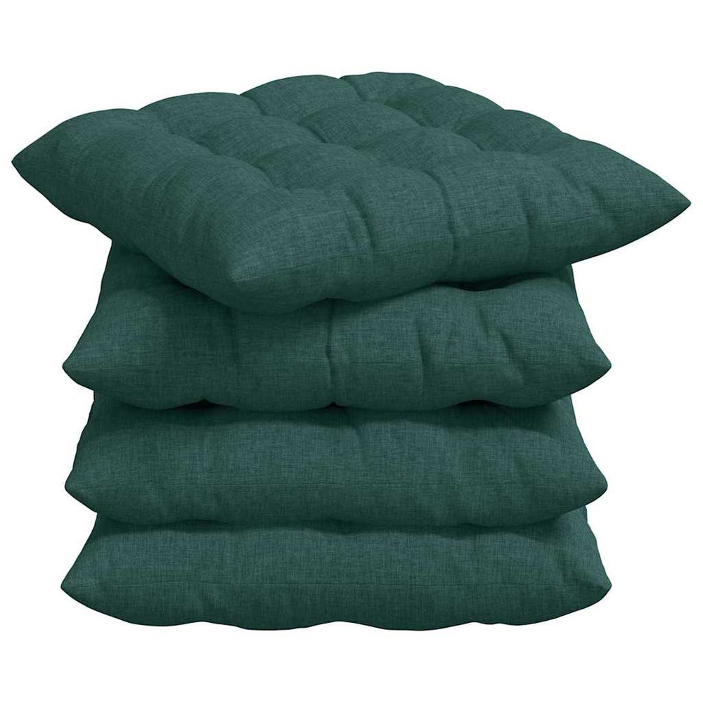 Sitzkissen 4er Set Dunkelgrün 40x40 cm