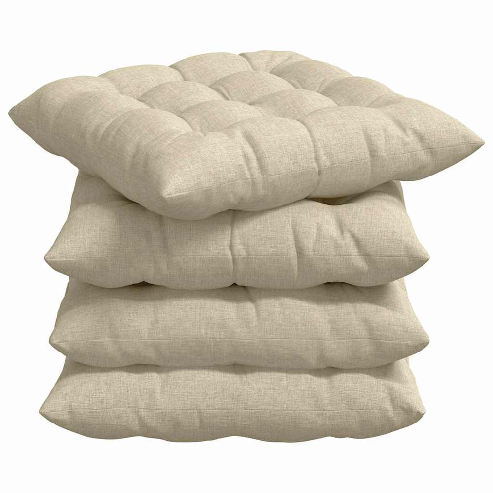 Sitzkissen Creme 4er-Set 40x40 cm