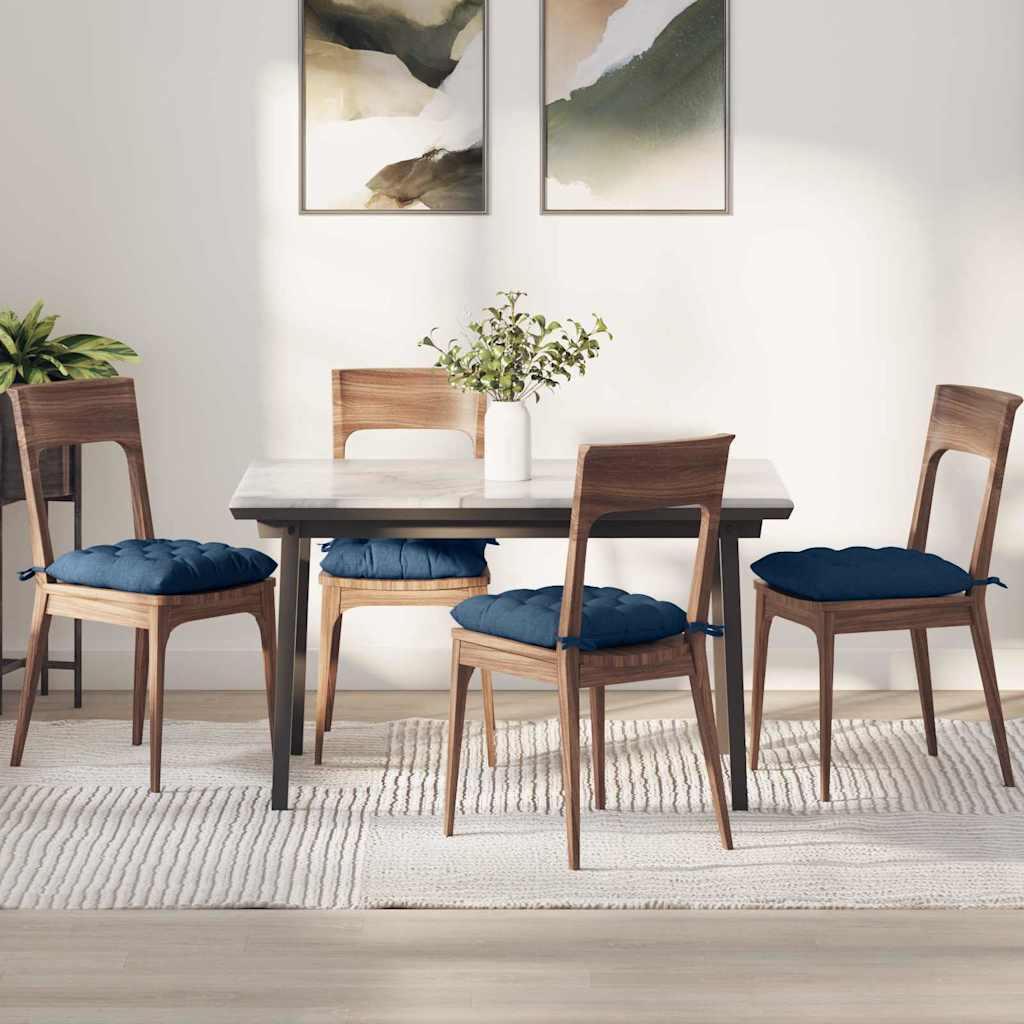 Blaue Sitzkissen 4er-Set, 40x40 cm