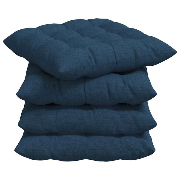 Blaue Sitzkissen 4er-Set, 40x40 cm
