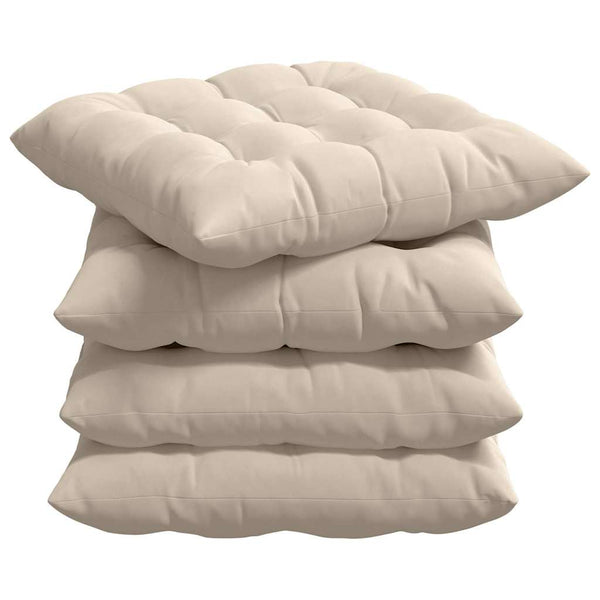Sitzkissen 4er Set Beige Mikrofaser 40x40 cm