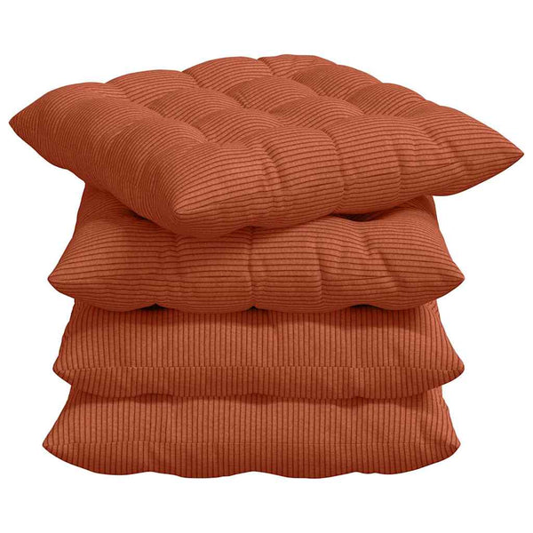 Sitzkissen 4er Set Rot-Orange Cord