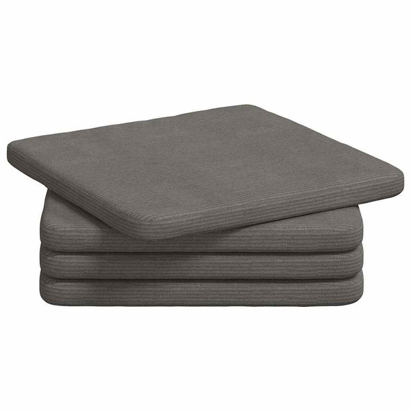 Sitzkissen 4er Set Hellgrau Cord 40x40 cm