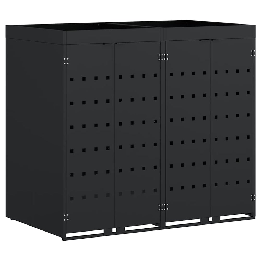 Mülltonnenbox für 2 Tonnen, Schwarz