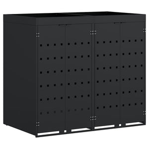 Mülltonnenbox für 2 Tonnen, Schwarz