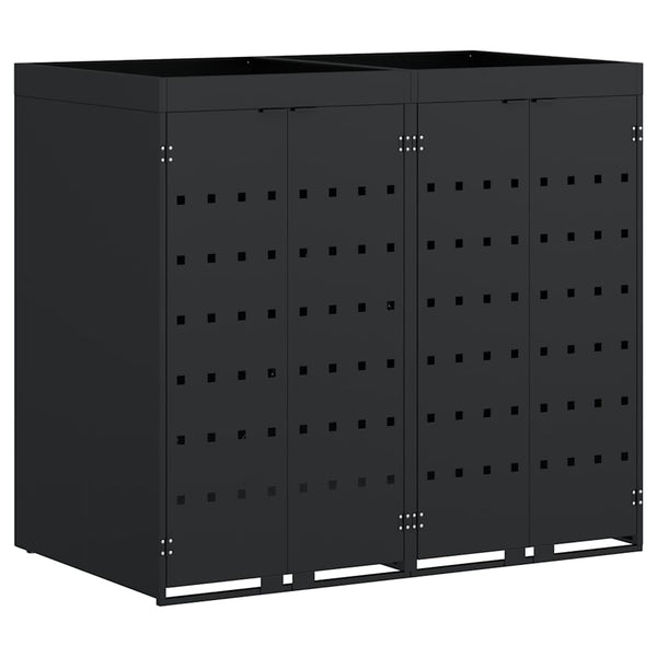 Mülltonnenbox für 2 Tonnen, Schwarz