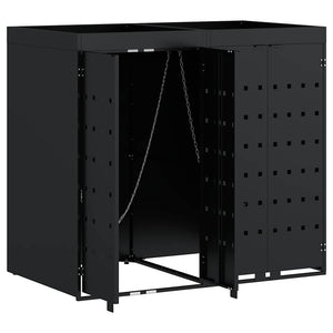 Mülltonnenbox für 2 Tonnen, Schwarz