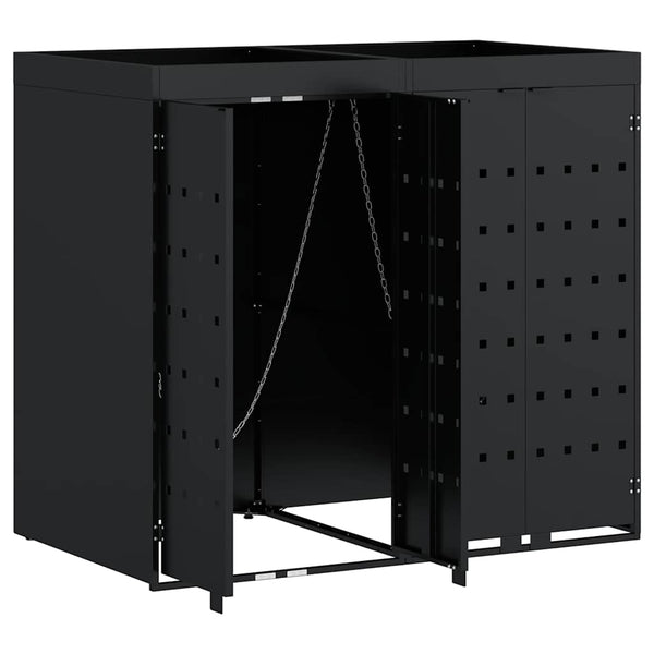 Mülltonnenbox für 2 Tonnen, Schwarz