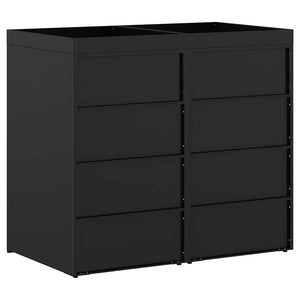 Mülltonnenbox für 2 Tonnen, Schwarz