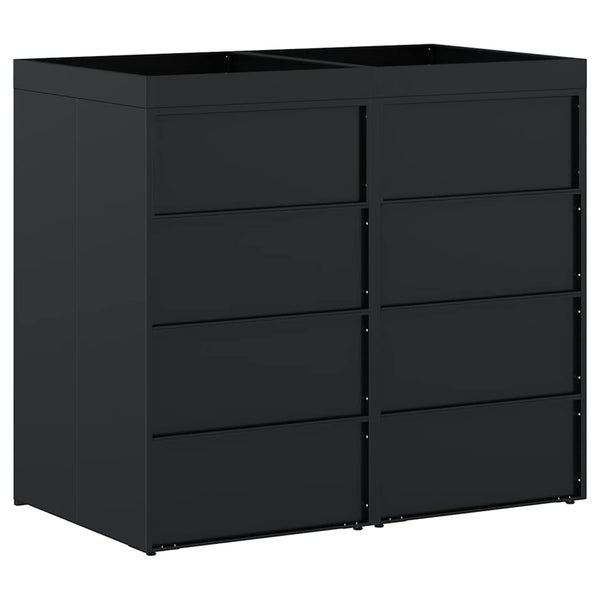 Mülltonnenbox für 2 Tonnen, Schwarz
